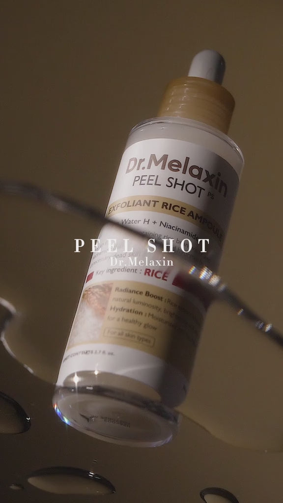 [Dr.Melaxin Official] Peel Shot Glow Rice Ampoule Duo - Serums for Brightening, Exfoliating, and Moisturizing - Suitable for All Skin Types